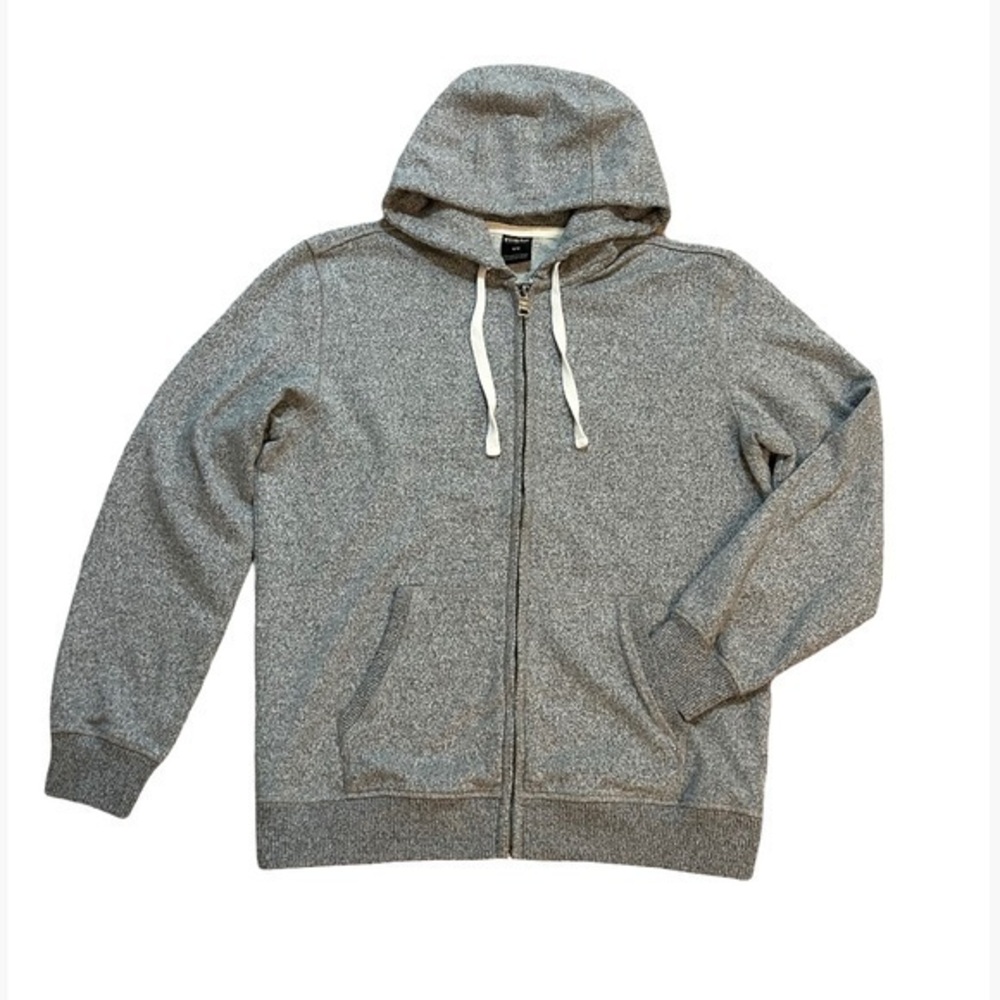 FAR WEST Men's Classic Gray Zip-Up Hoodie Sweater